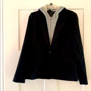 Black Blazer with Zip-In/Off Hoodie! So cute and convertible!